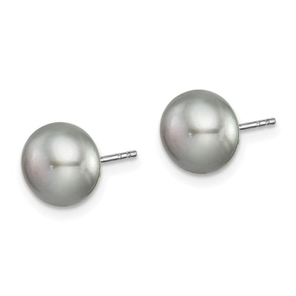 Sterlingsilber Rhodiniert 7 Pairs 8-9mm Fwc Perle Ohrstecker Ohr Set