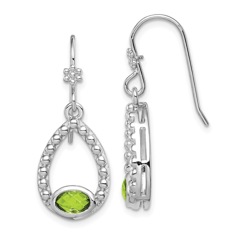 Sterlingsilber Rhodiniert Peridot Hirte Haken Ohrhänger