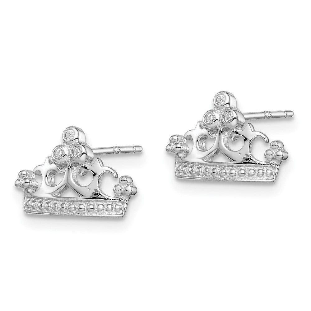 Sterlingsilber Rhodiniert Zirkonia Krone Ohrstecker