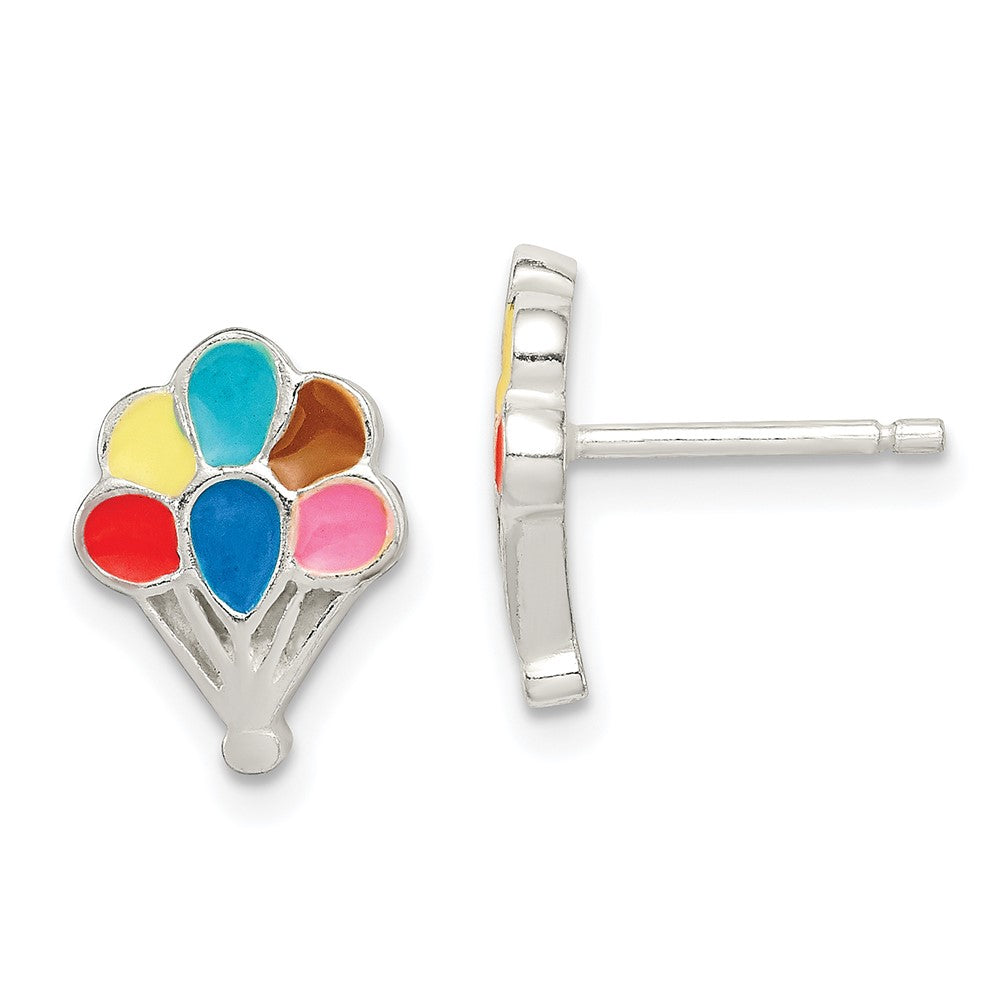 Sterlingsilber Poliert Emaille Balloon Childs Ohrstecker