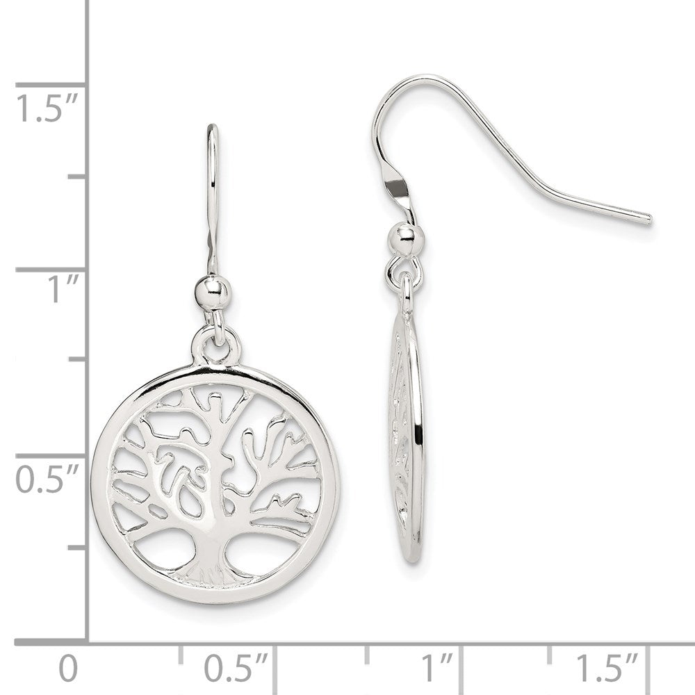 Sterlingsilber Poliert Rund Baum Hirte Haken Ohrringe