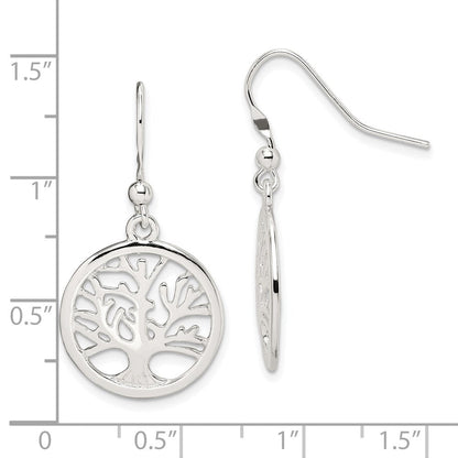 Sterlingsilber Poliert Rund Baum Hirte Haken Ohrringe