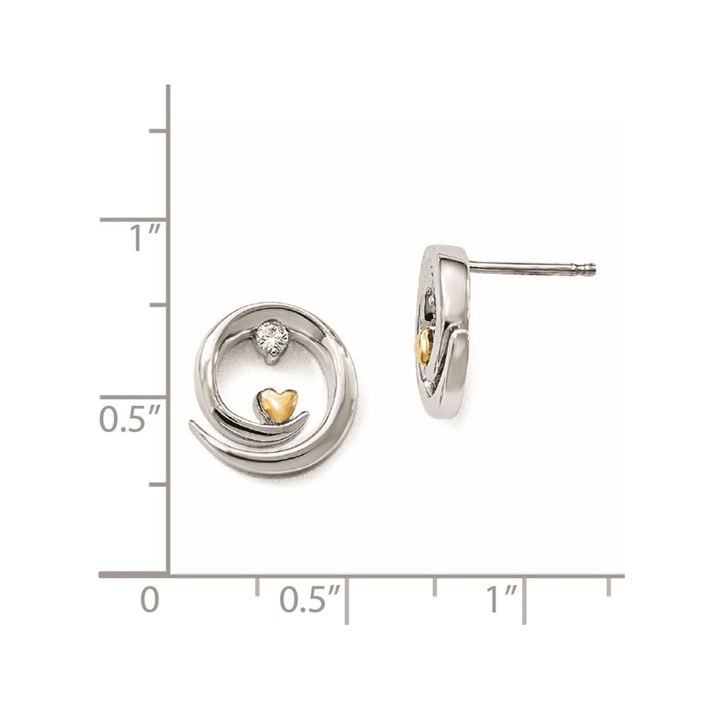 Sterlingsilber- und 14K-Gold-Diamant-Ohrringe „Arme der Liebe“