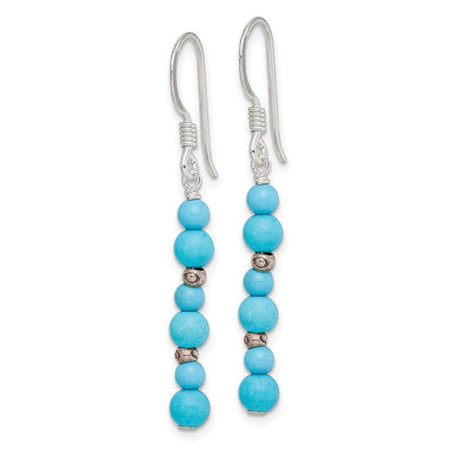 Sterlingsilber Poliert Dyed Howlite & Recon. Magnesite Ohrhänger