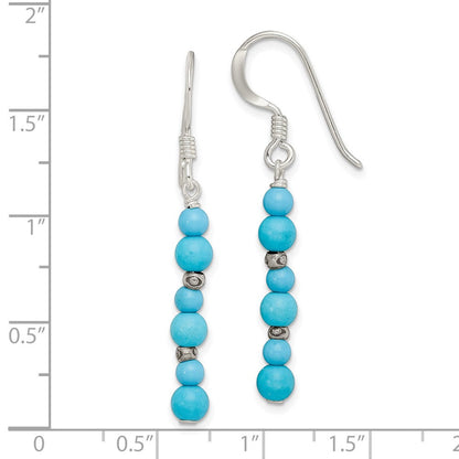 Sterlingsilber Poliert Dyed Howlite & Recon. Magnesite Ohrhänger