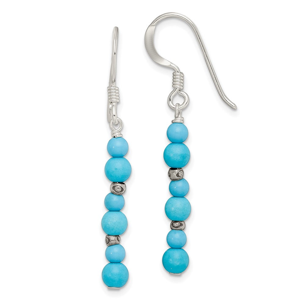 Sterlingsilber Poliert Dyed Howlite & Recon. Magnesite Ohrhänger