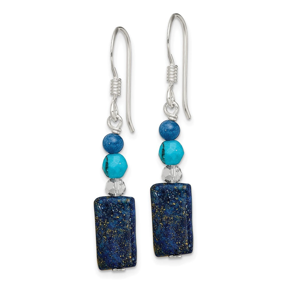Sterlingsilber Kristall/lapis/blue Quarz/recon. Magnesite Ohrhänger