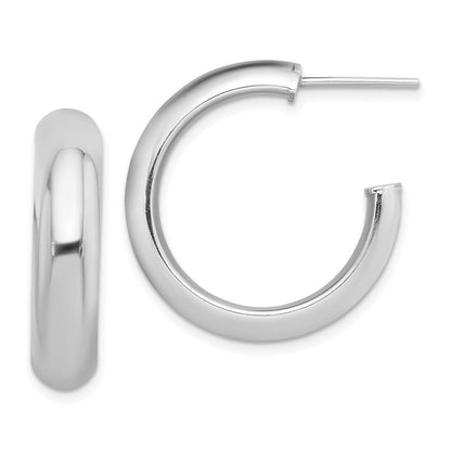 Sterlingsilber Rhodiniert Poliert 6mm Stecker Creolen