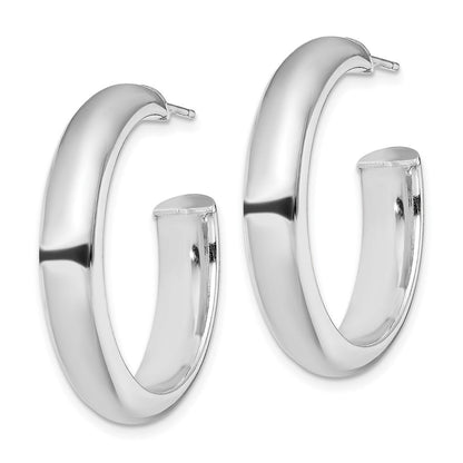 Sterlingsilber Rhodiniert Poliert 6mm Stecker Creolen