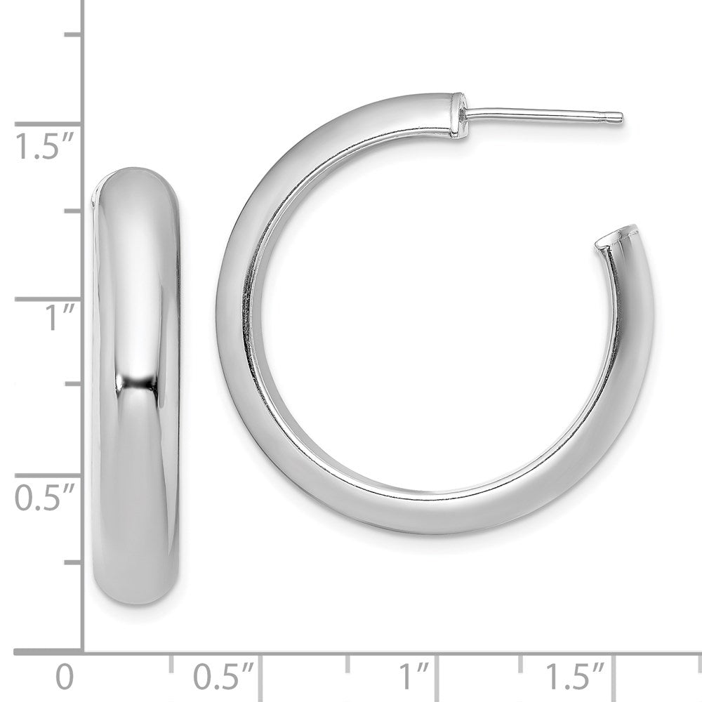 Sterlingsilber Rhodiniert Poliert 6mm Stecker Creolen