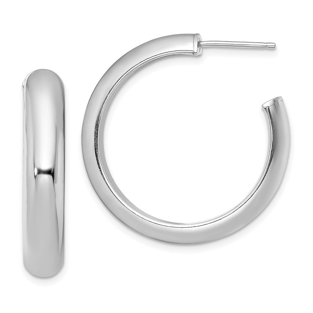 Sterlingsilber Rhodiniert Poliert 6mm Stecker Creolen