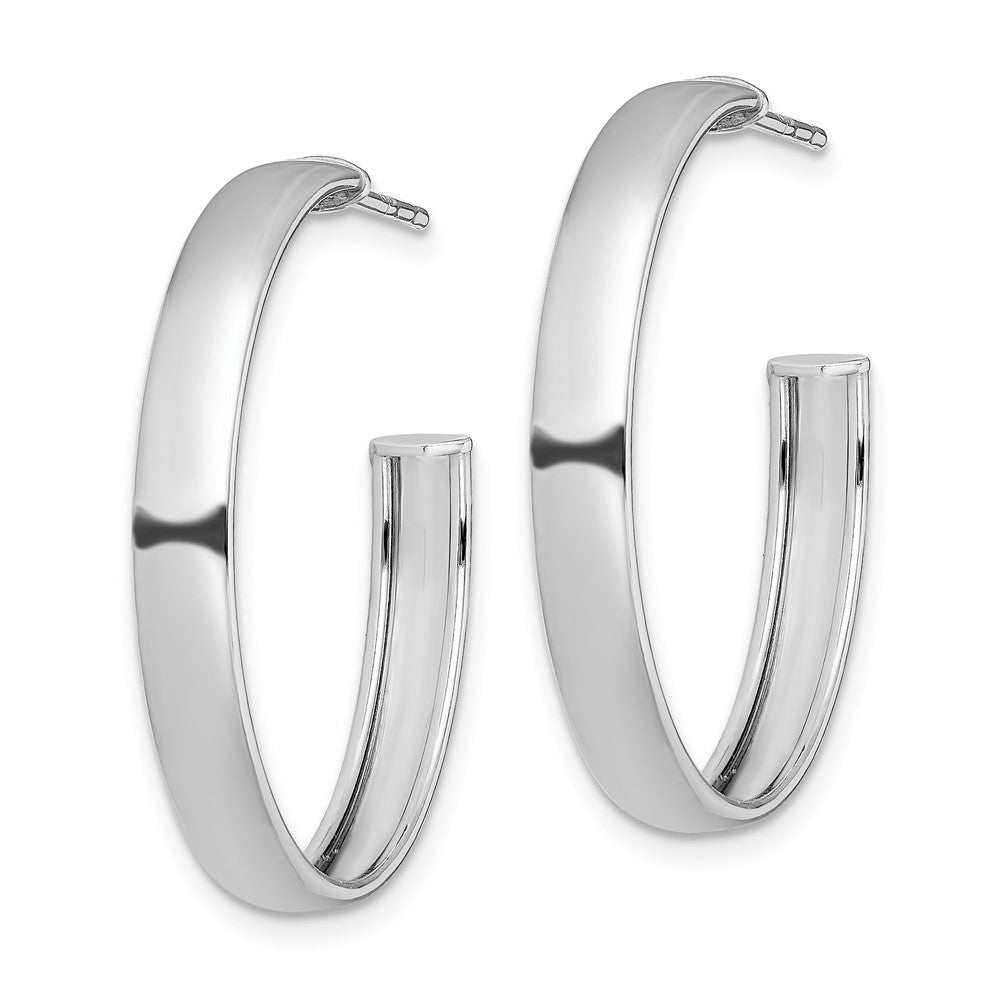 Sterlingsilber Rhodiniert Poliert 3.8mm Stecker Creolen