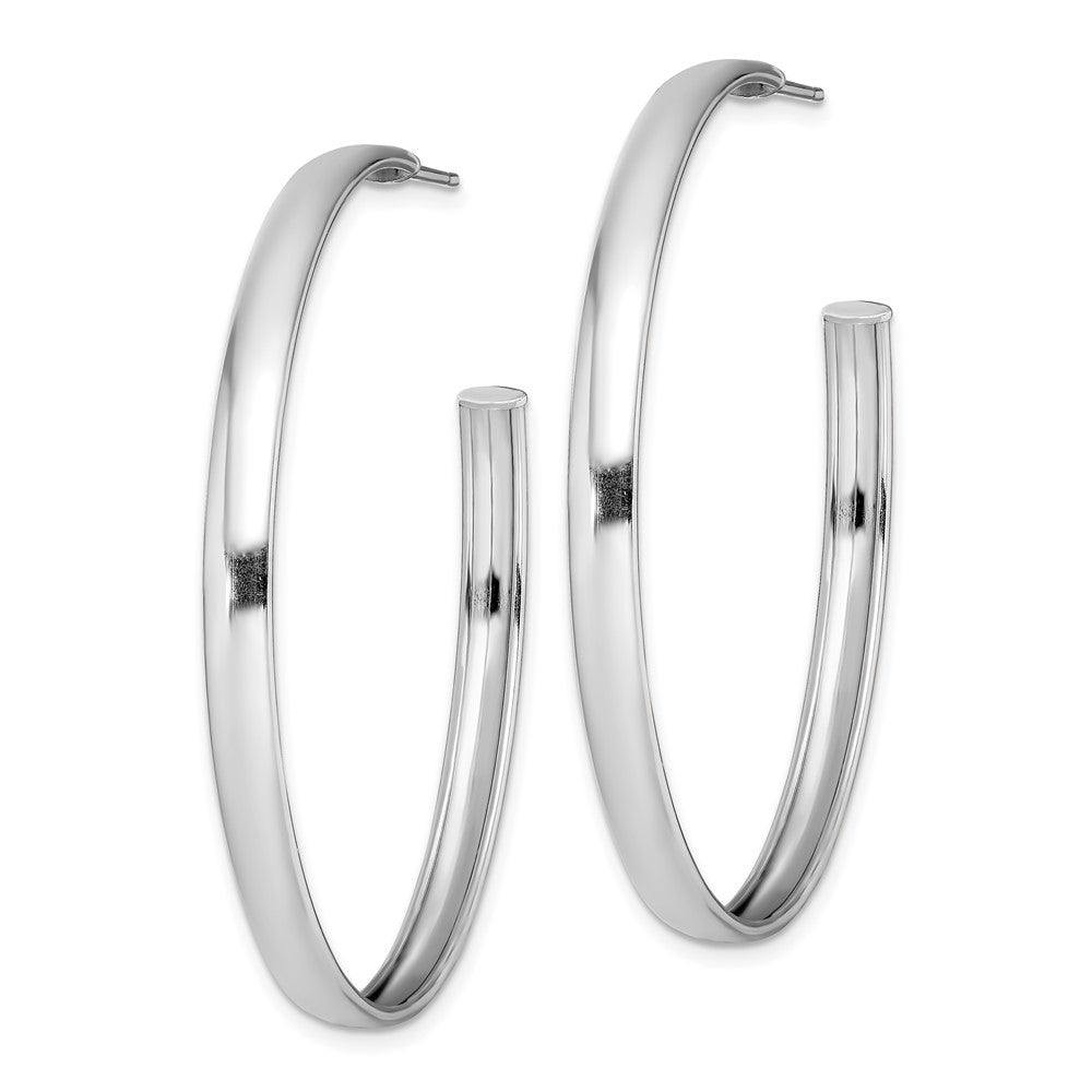 Sterlingsilber Rhodiniert Poliert 3.8mm Stecker Creolen