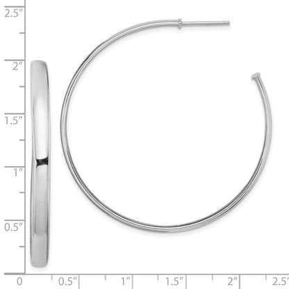 Sterlingsilber Rhodiniert Poliert 3.8mm Stecker Creolen
