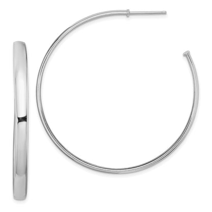 Sterlingsilber Rhodiniert Poliert 3.8mm Stecker Creolen
