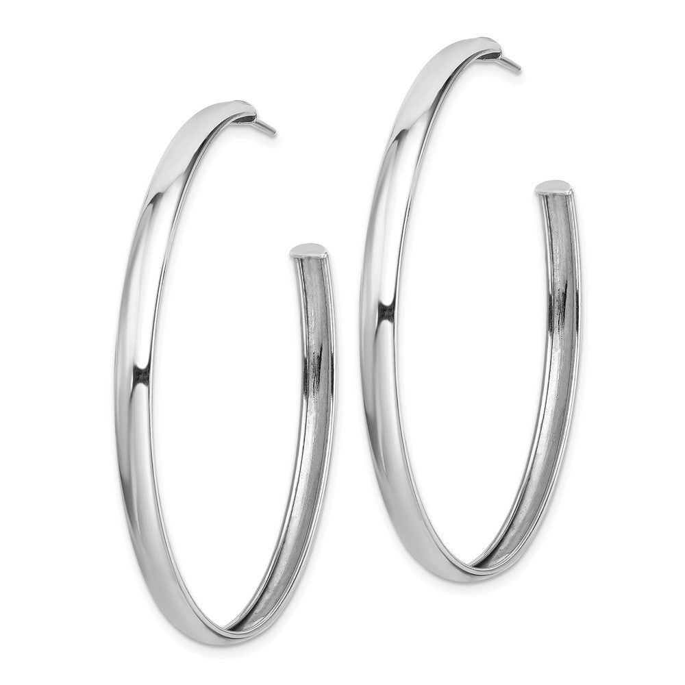 Sterlingsilber Rhodiniert Poliert 3.8mm Stecker Creolen