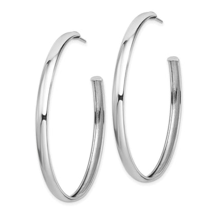 Sterlingsilber Rhodiniert Poliert 3.8mm Stecker Creolen