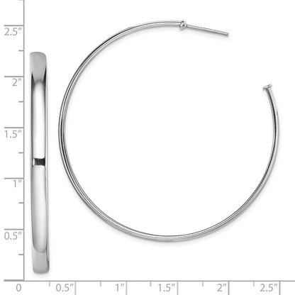 Sterlingsilber Rhodiniert Poliert 3.8mm Stecker Creolen