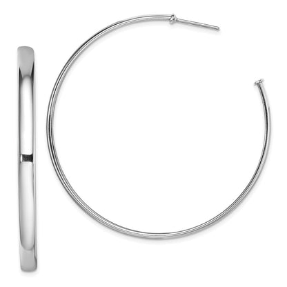 Sterlingsilber Rhodiniert Poliert 3.8mm Stecker Creolen