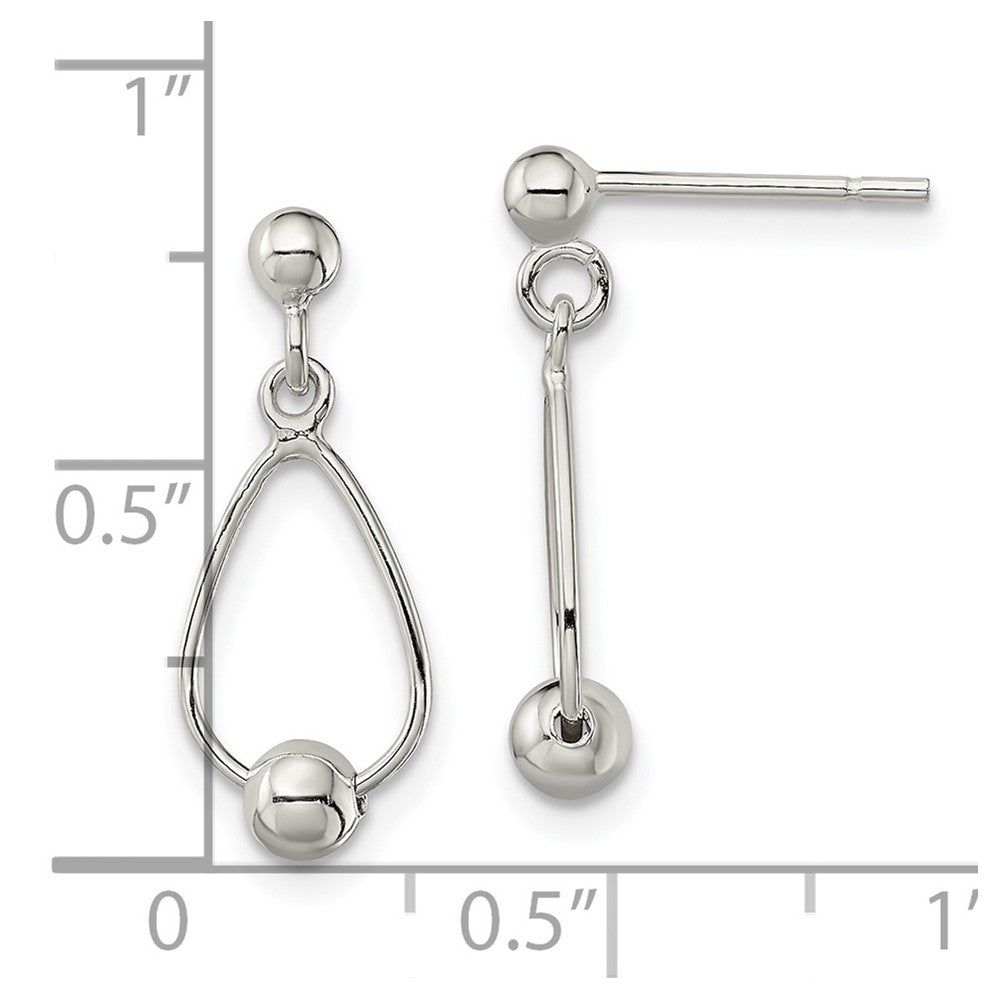 Sterlingsilber Poliert Tropfen mit Perle Stecker Ohrhänger