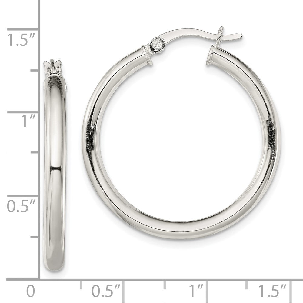 Sterlingsilber Poliert 3.5mm Rund Creolen
