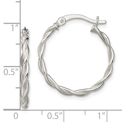 Sterlingsilber Poliert Geflochten Creolen