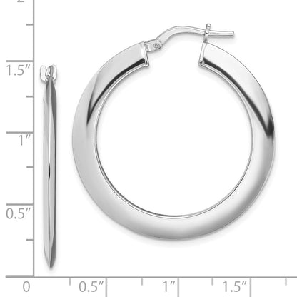 Sterlingsilber Rhodiniert Poliert Messer Kante 2mm Rund Creolen