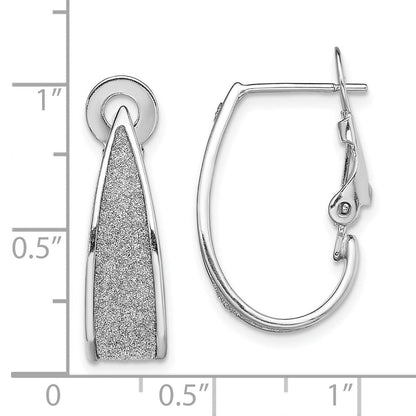 Sterlingsilber Rhodiniert Emaille Glitzer Stoff Omega Rückseite J- Creolen