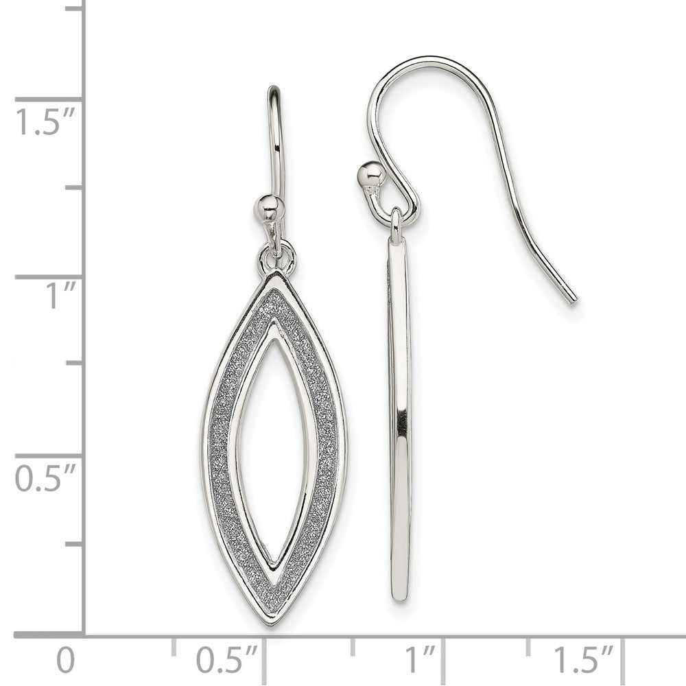 Sterlingsilber Poliert Emaille Glitzer Stoff Marquise Ohrhänger