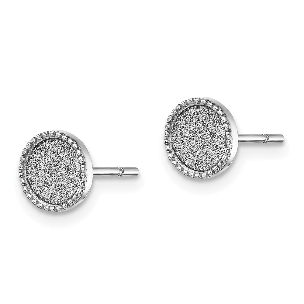 Sterlingsilber Rhodiniert Emaille Glitzer Stoff Rund Ohrstecker