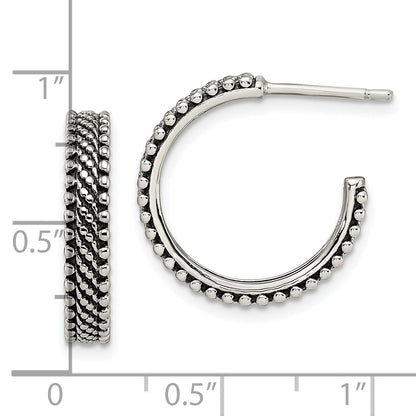 Sterlingsilber Antikisiert Creole Ohrstecker