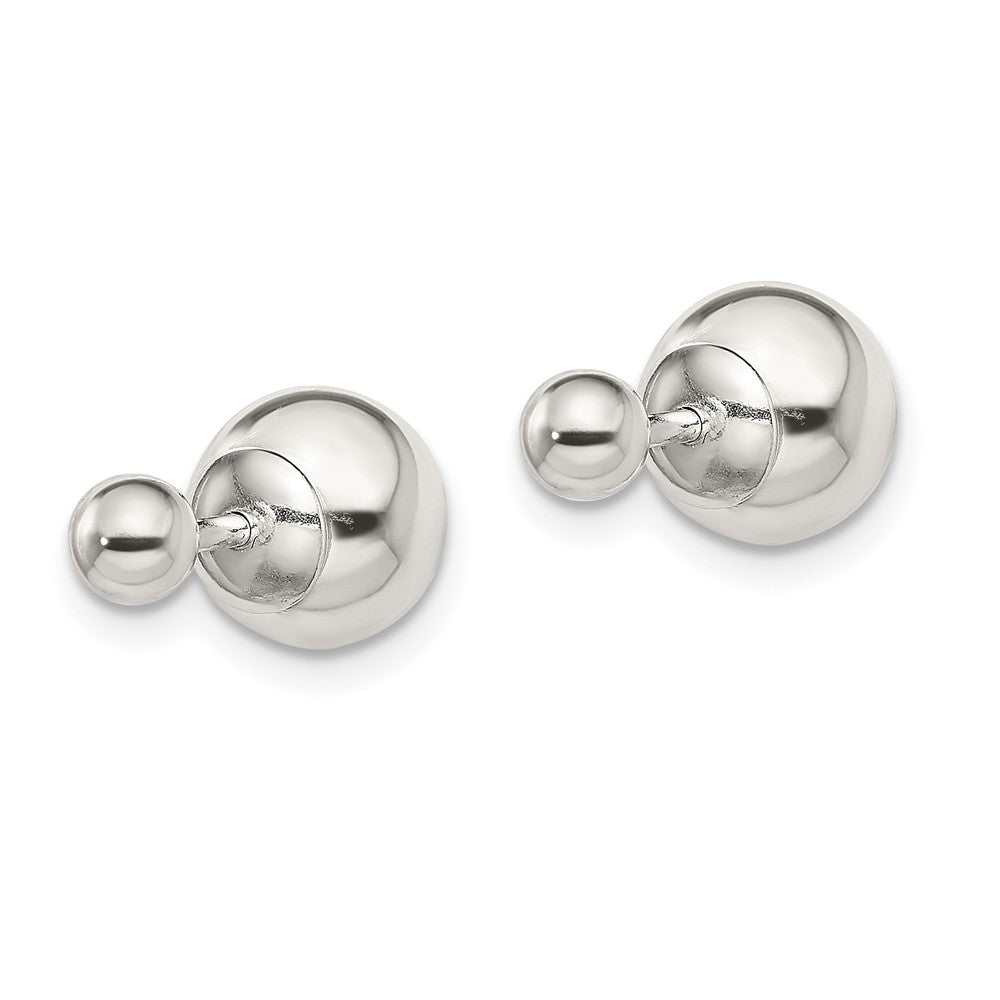 Sterlingsilber Poliert 4mm/8mm Kugel Vorderseite Rückseite Ohrstecker