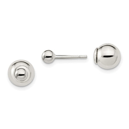 Sterlingsilber Poliert 4mm/8mm Kugel Vorderseite Rückseite Ohrstecker