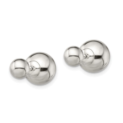 Sterlingsilber Poliert 6mm/10mm Kugel Vorderseite Rückseite Ohrstecker