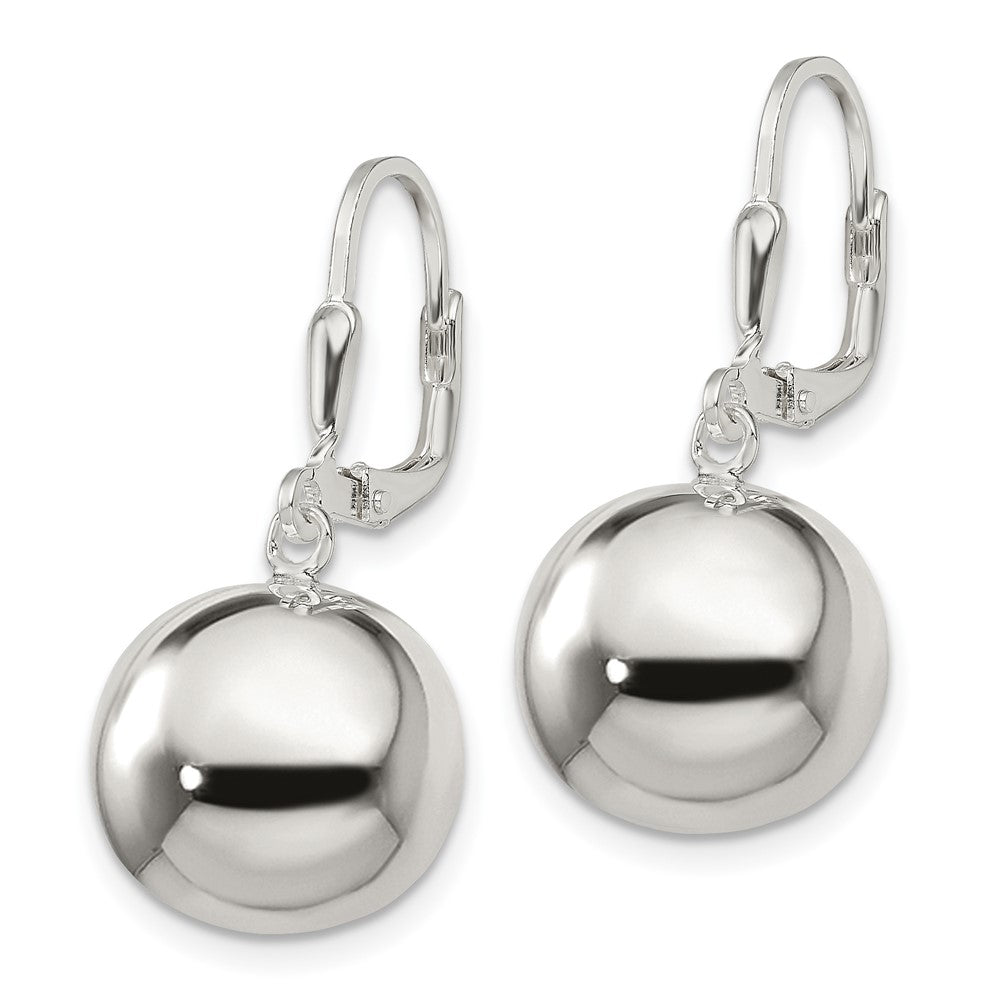 Sterlingsilber 14mm Kugel Hängend Ohrhänger mit Brisur