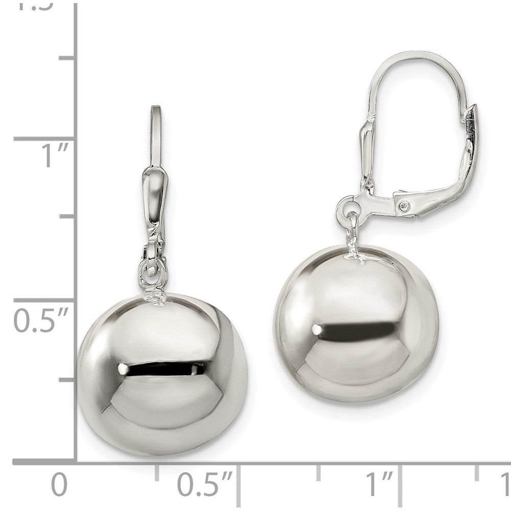 Sterlingsilber 14mm Kugel Hängend Ohrhänger mit Brisur