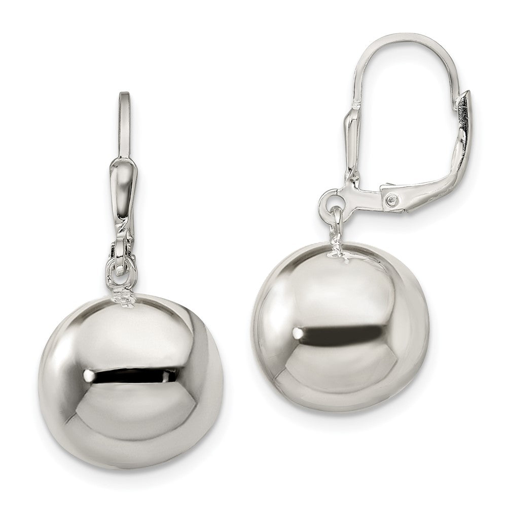 Sterlingsilber 14mm Kugel Hängend Ohrhänger mit Brisur