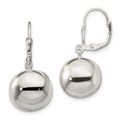 Sterlingsilber 14mm Kugel Hängend Ohrhänger mit Brisur