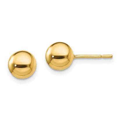 Sterlingsilber Goldfarben Poliert 7mm Kugel Ohrstecker