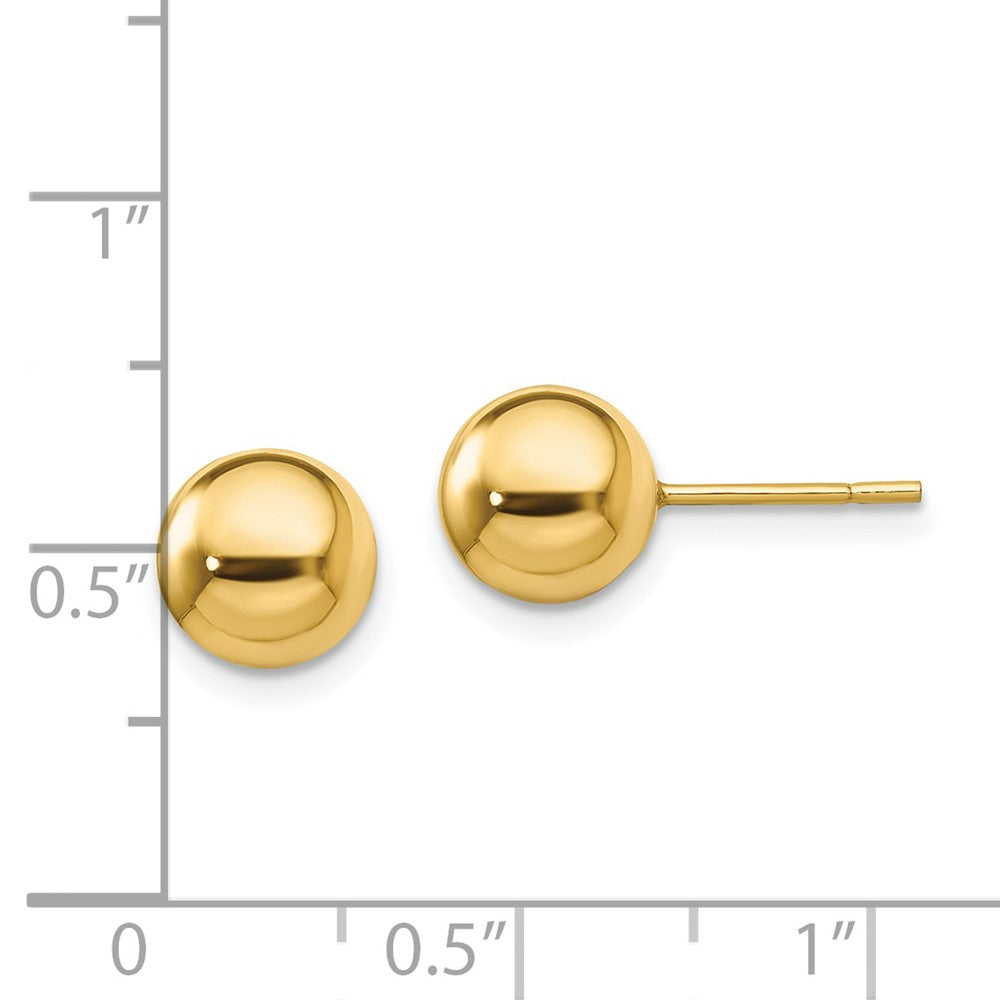Sterlingsilber Goldfarben Poliert 8mm Kugel Ohrstecker