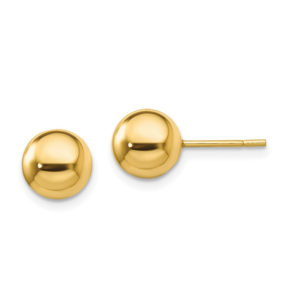 Sterlingsilber Goldfarben Poliert 8mm Kugel Ohrstecker