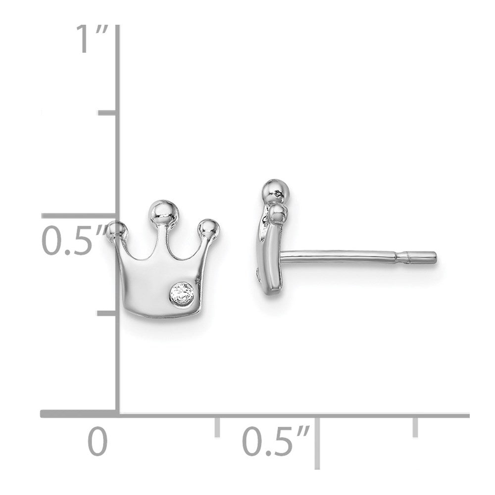 Sterlingsilber Rhodiniert Zirkonia Krone Ohrstecker