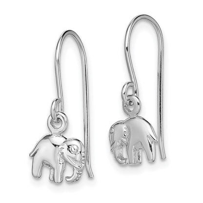 Sterlingsilber Rhodiniert Poliert Elefant Ohrhänger