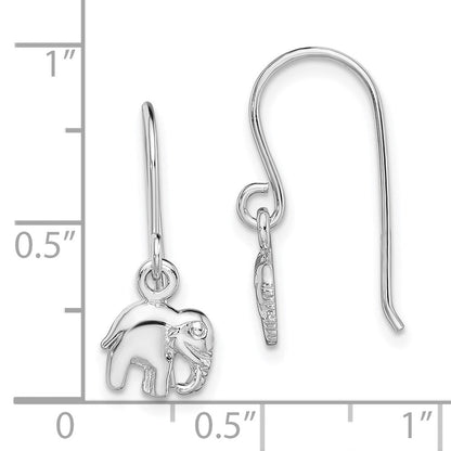 Sterlingsilber Rhodiniert Poliert Elefant Ohrhänger