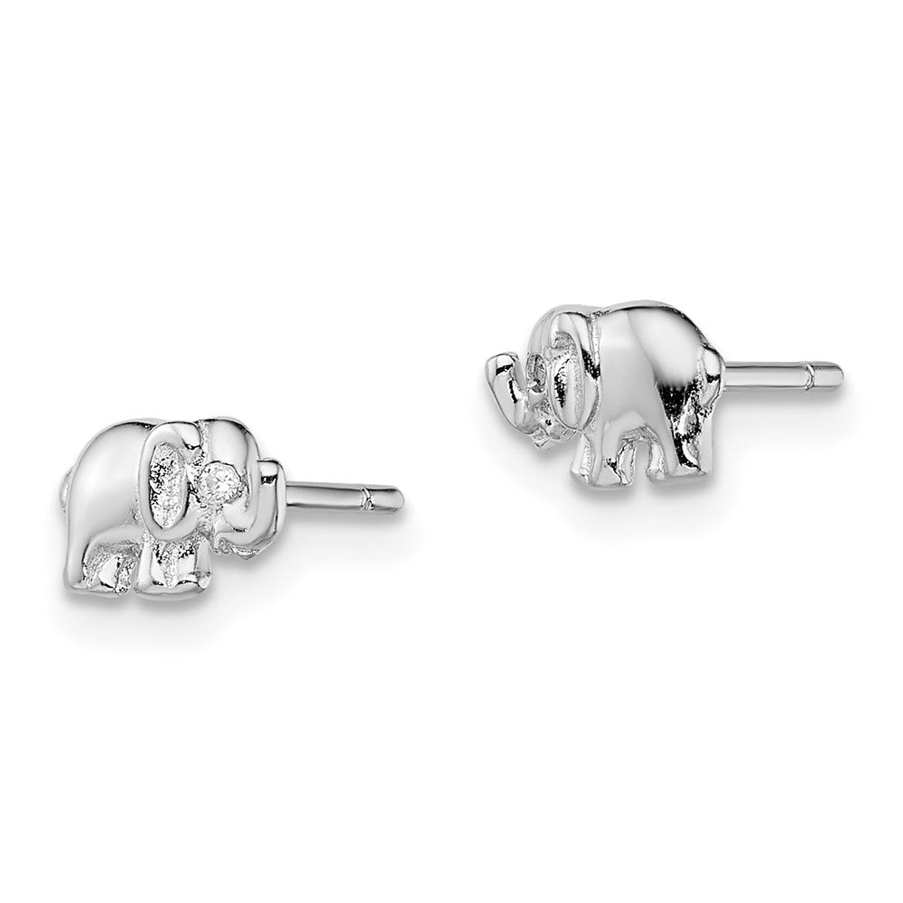 Sterlingsilber Rhodiniert Zirkonia Elefant Ohrstecker