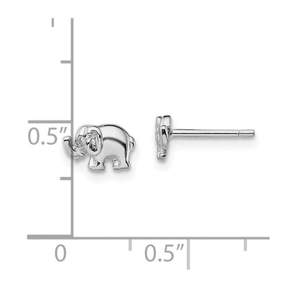 Sterlingsilber Rhodiniert Zirkonia Elefant Ohrstecker