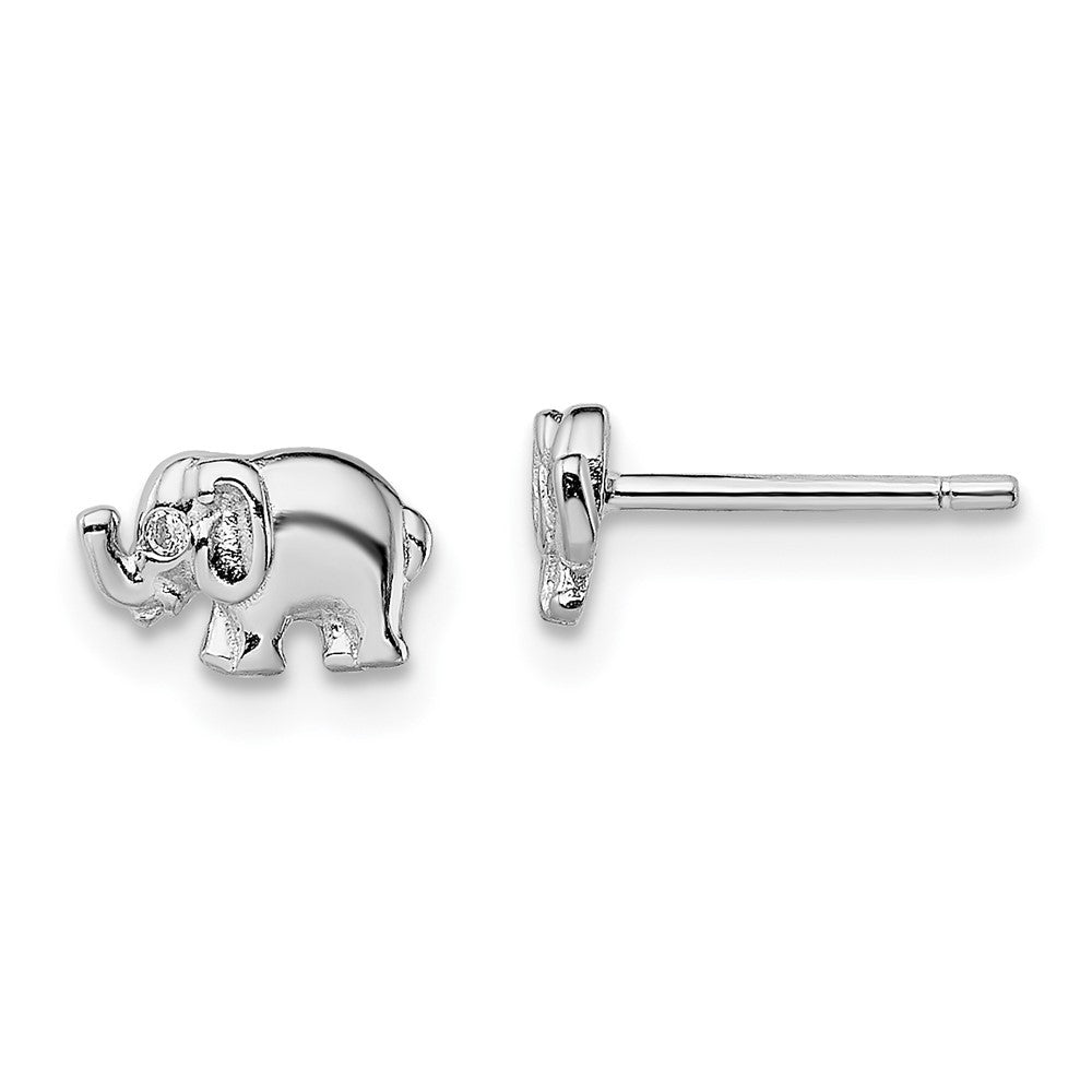 Sterlingsilber Rhodiniert Zirkonia Elefant Ohrstecker