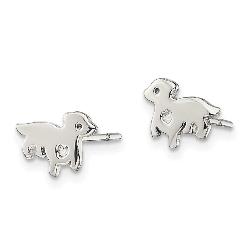 Sterlingsilber Poliert Hund Ohrstecker