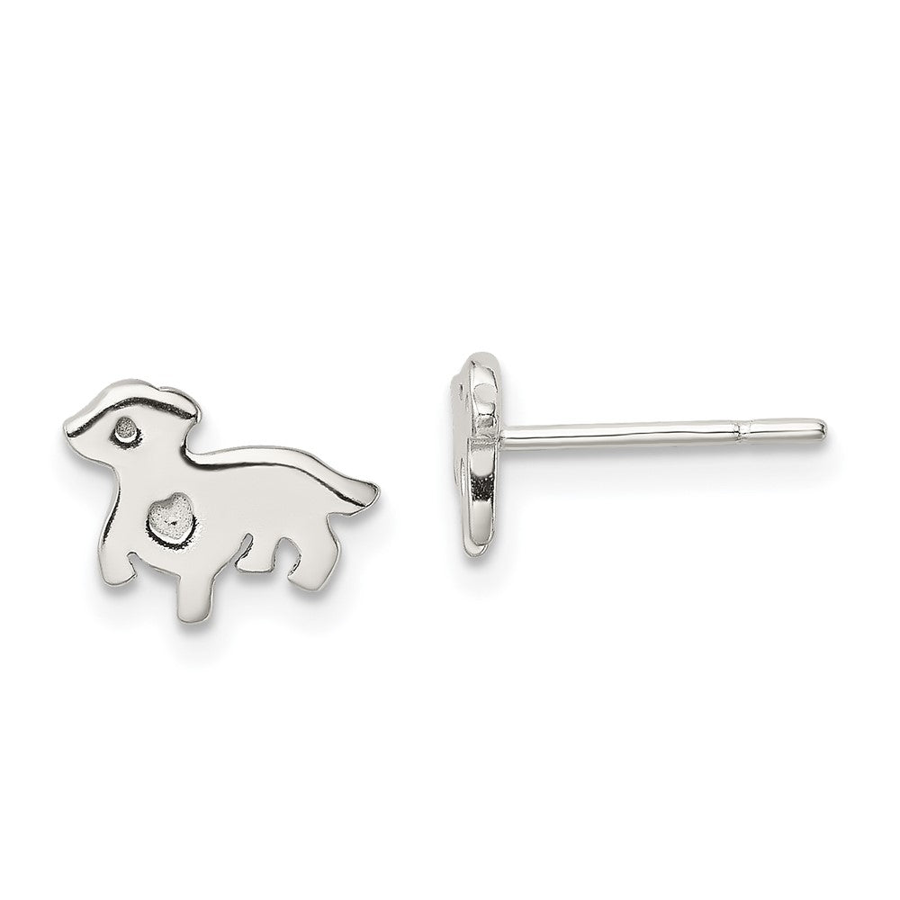 Sterlingsilber Poliert Hund Ohrstecker