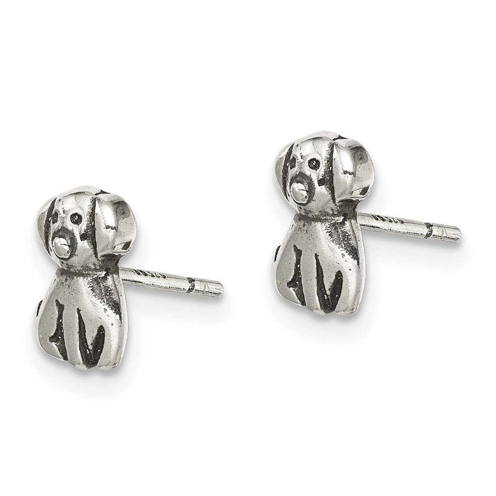 Sterlingsilber Antikisiert Hund Ohrstecker